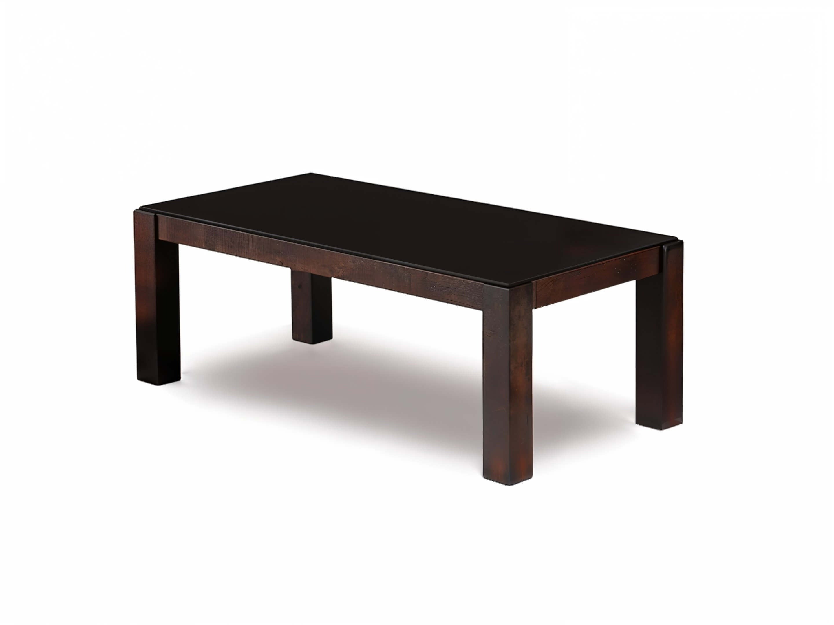 classic coffee table with black glass top - Lux Furniture