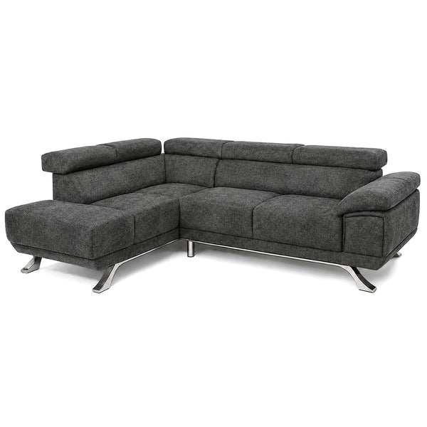 goniakos kanapes danai mikros, xroma dark grey microsuede aristeri gonia / Danae Dark grey