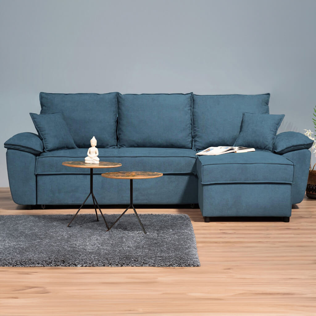 Μοντέρνος γωνιακός καναπές κρεβάτι Dugat | LUX FURNITURE / Blue