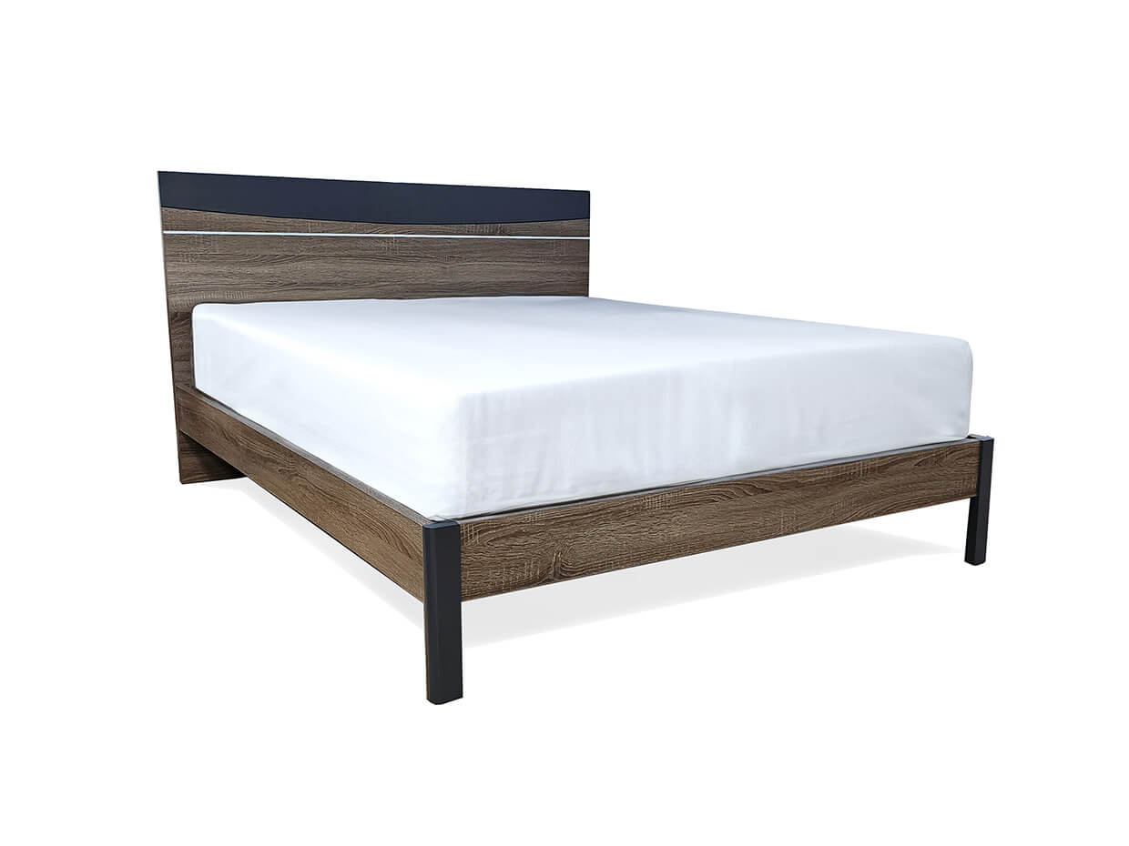 minimal brown wooden bed Eirini - Lux Furniture