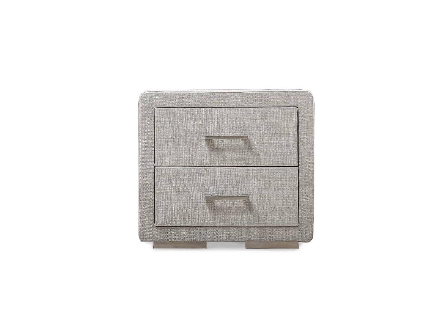 nightstand electra light grey fabric - Lux Furniture