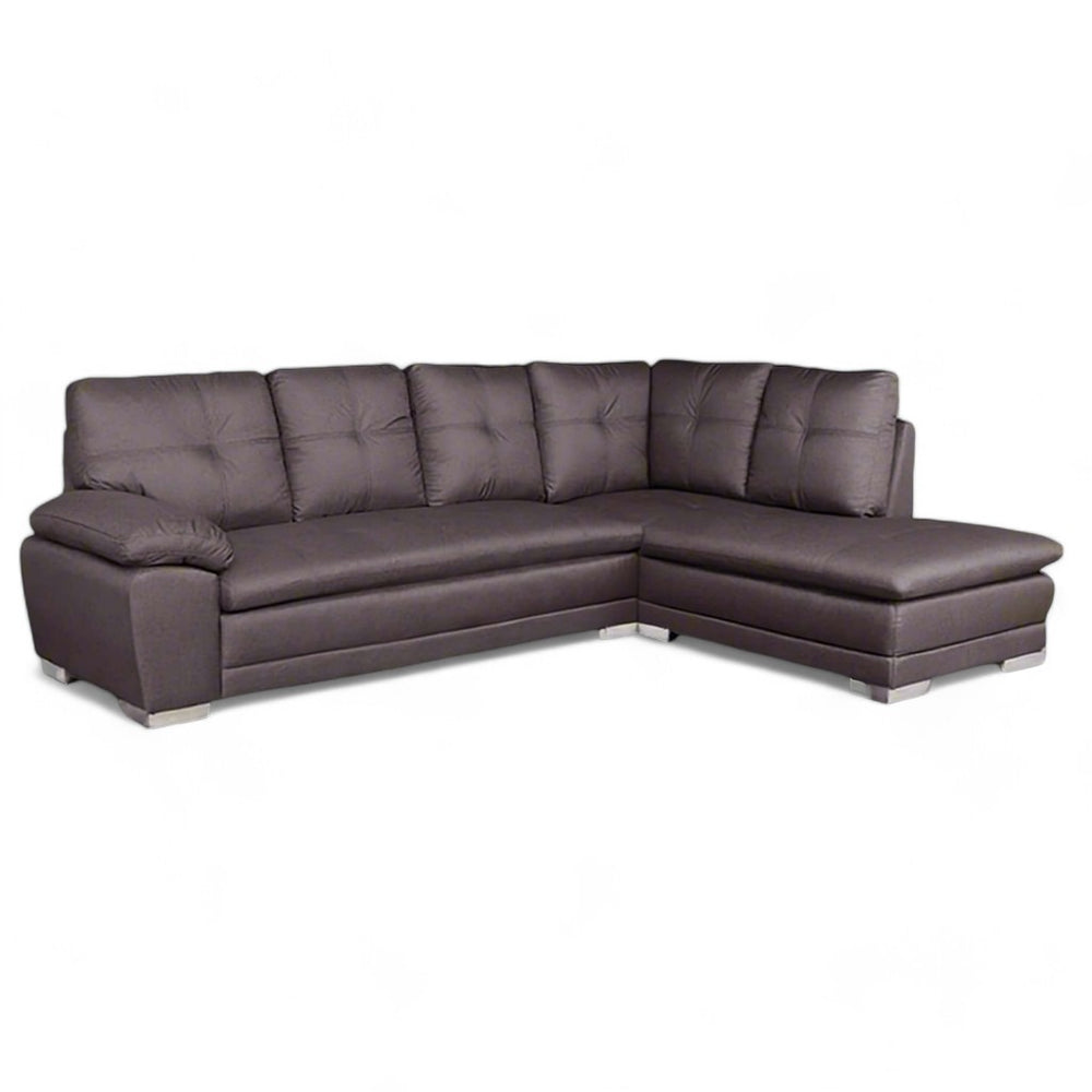Современный угловой диван Эрика с пуфом | Lux Furniture / Brown