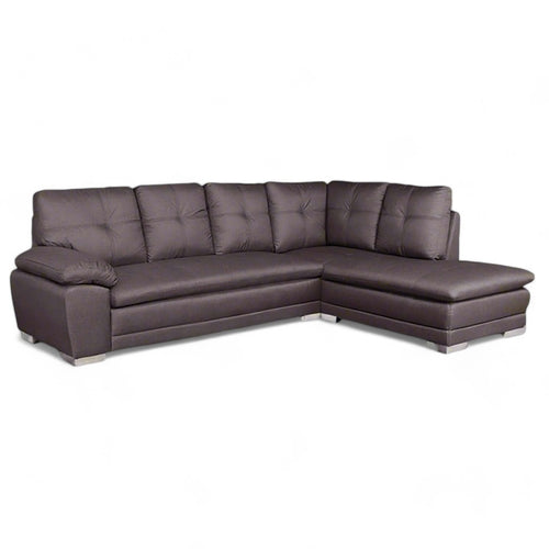 Современный угловой диван Эрика с пуфом | Lux Furniture / Brown