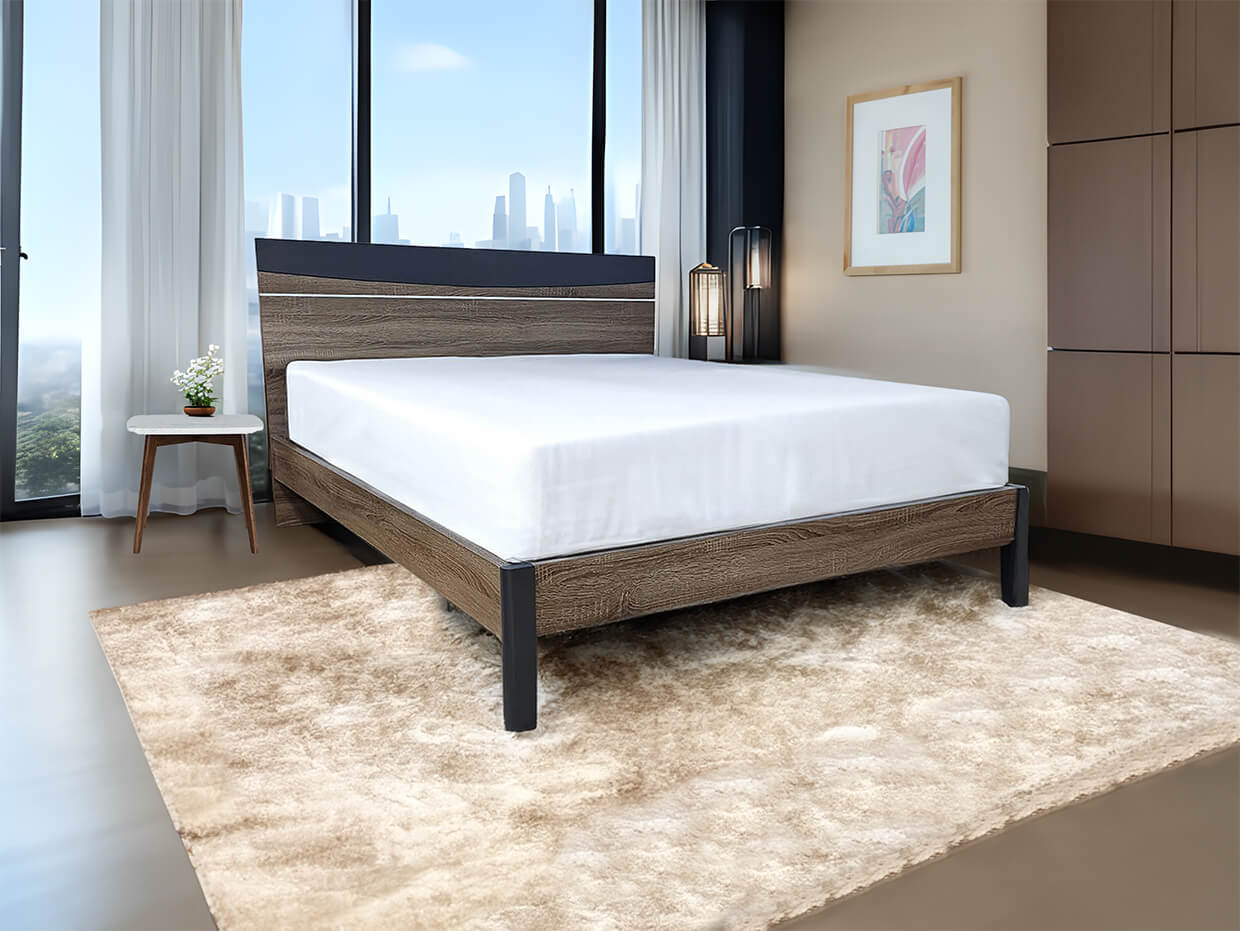 minimal wooden bed eirini - Lux Furniture