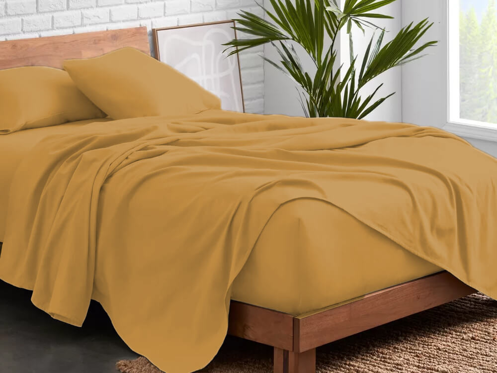 flannel bed sheet set brown - Lux Furniture