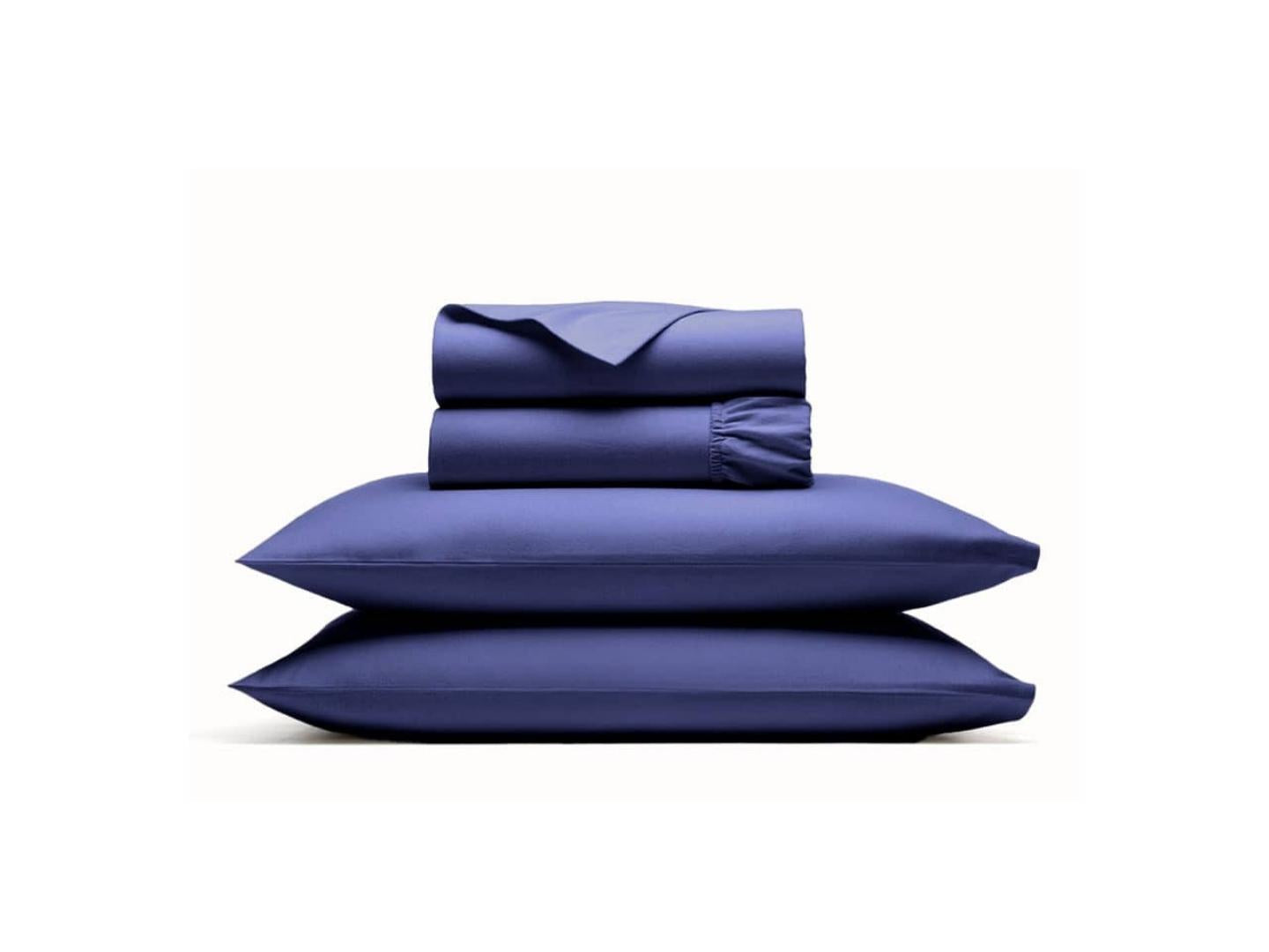 flannel bed sheet set blue - Lux Furniture