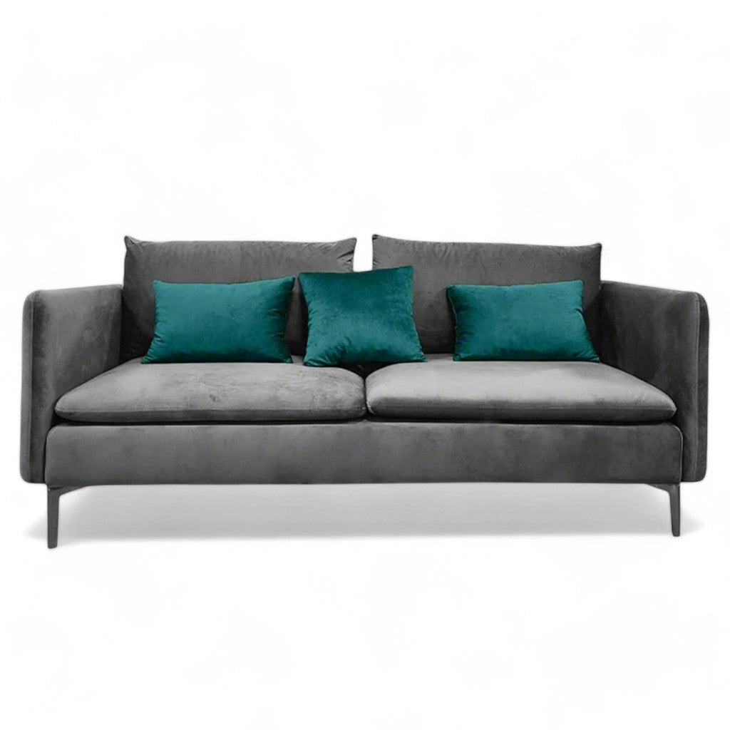Μοντέρνος γκρίζος τριθέσιος καναπές ΦΟΞ | Lux Furniture/ Grey