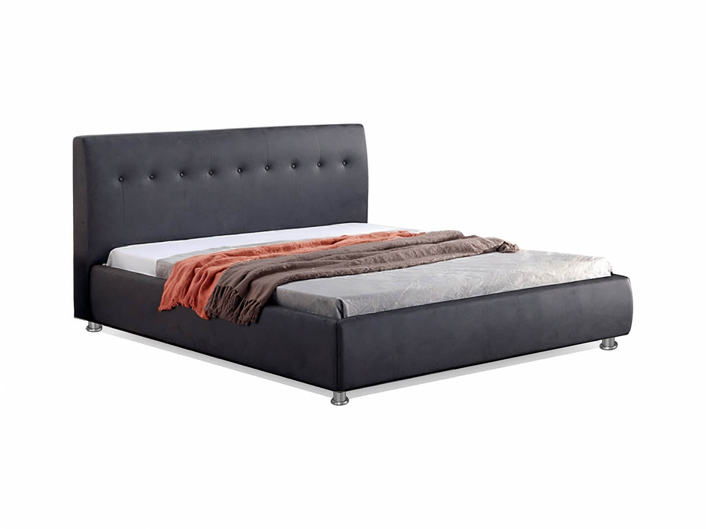 galini dark grey modern bed frame
