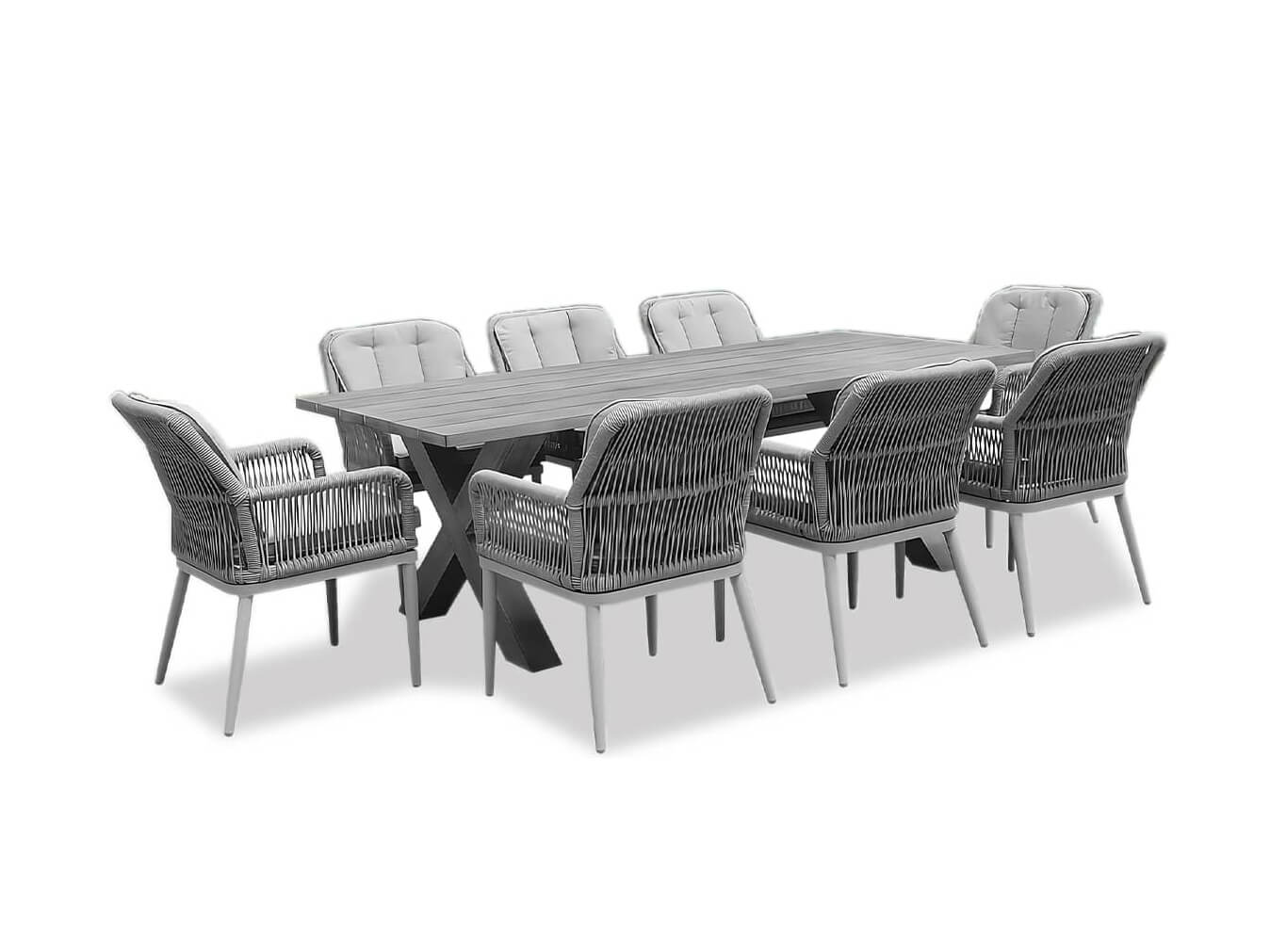 aluminium dining table for 8 -LUX FURNITURE