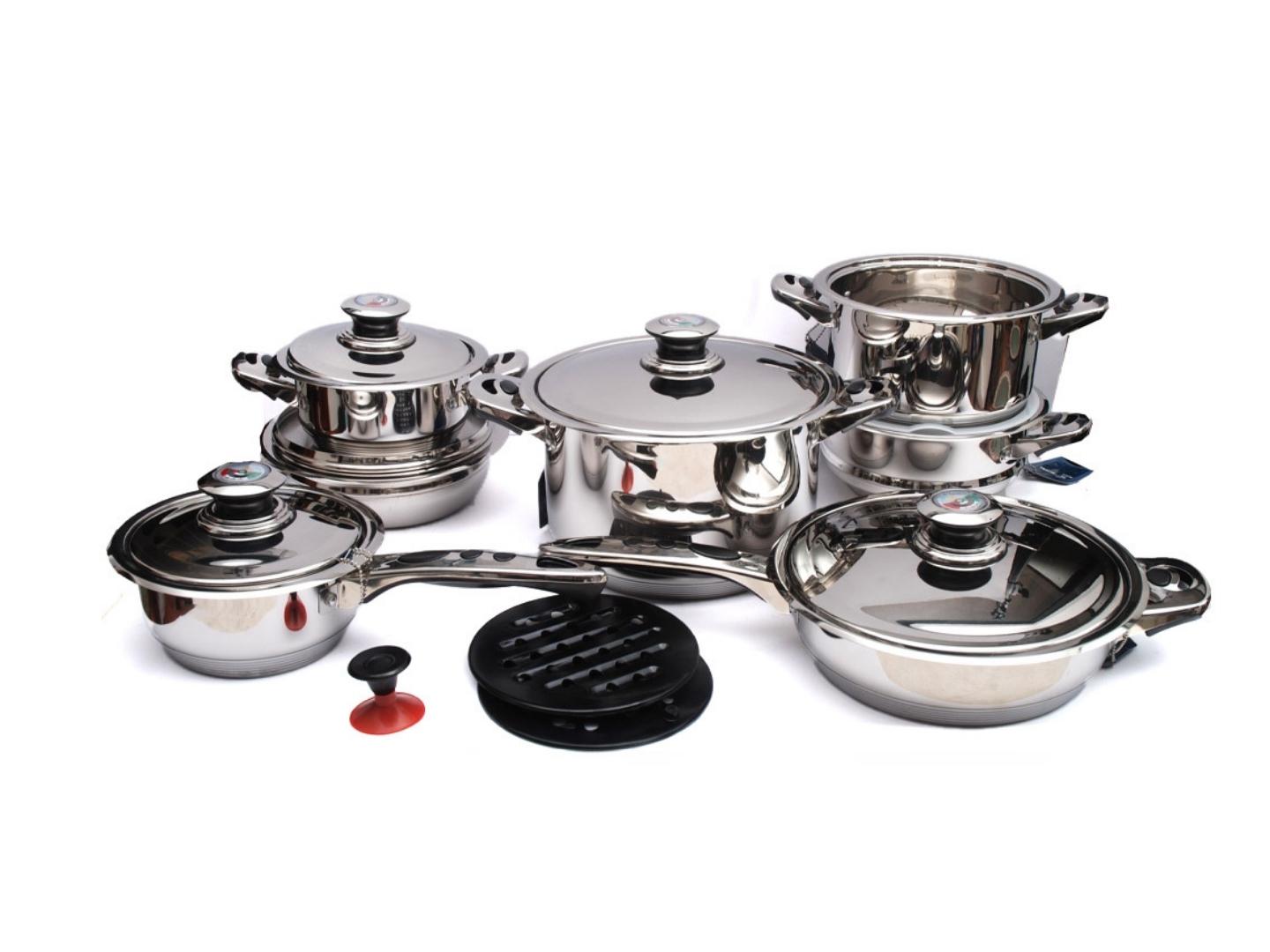 cooking set stainless steel home chef - Lux Furniture