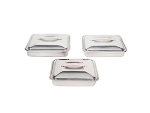 Set of rectangular Stainless steel pans