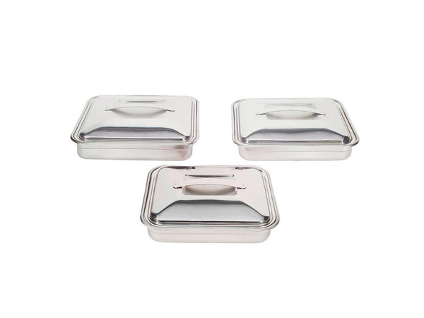 Set of rectangular Stainless steel pans