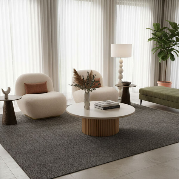 Irelia armchairs, bouclé fabric, beige, two-piece set, modern design / Beige