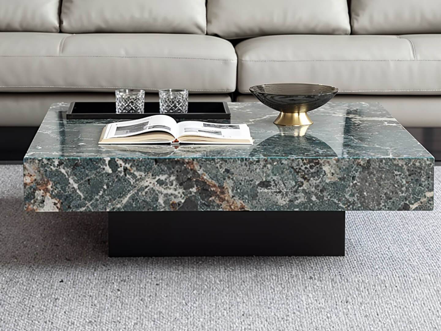 marble turquoise coffee table - Lux furniture
