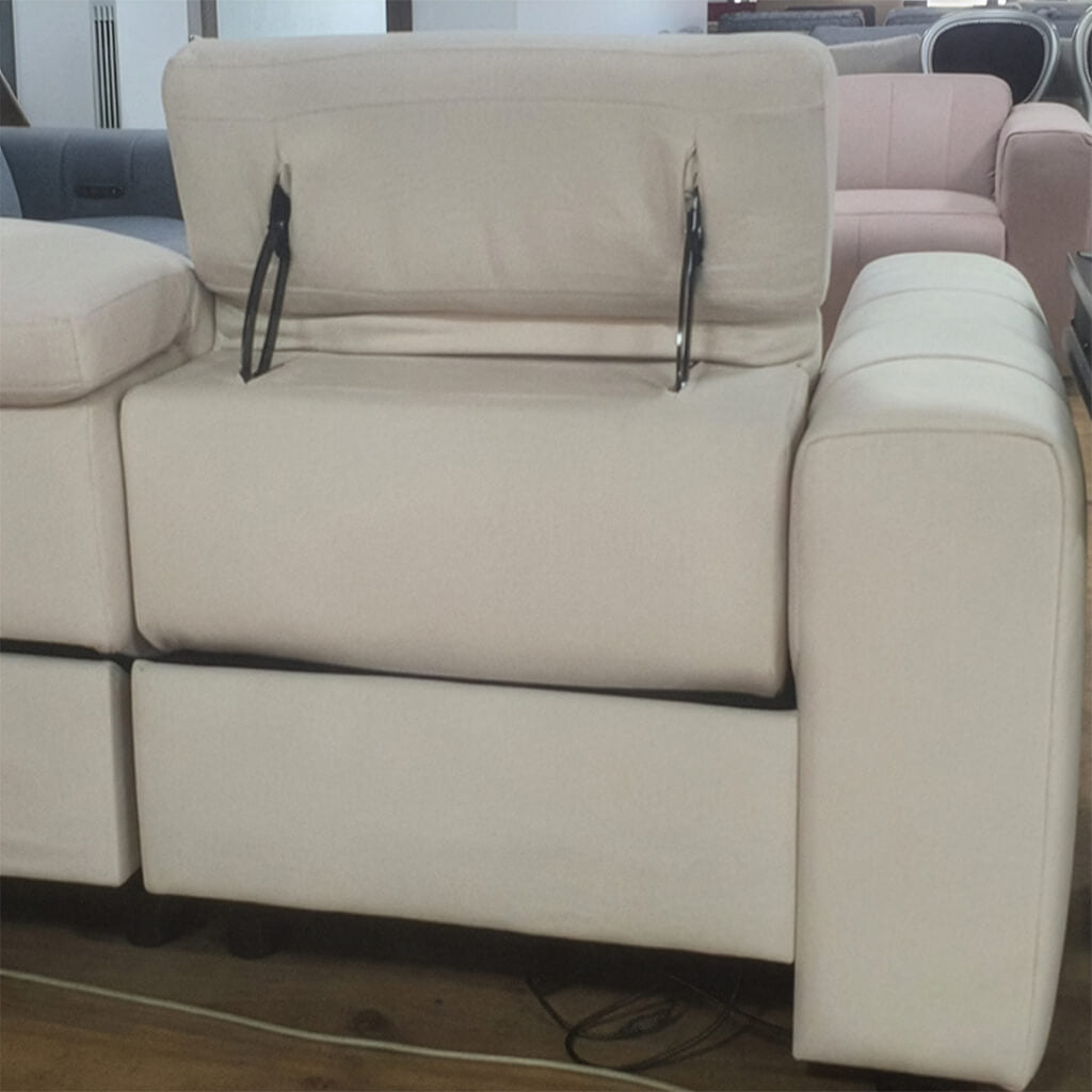 kanapes recliner bianca mixanismos – microsuede – mpeze – piso opsi – ergonomikos schediasmos / Beige