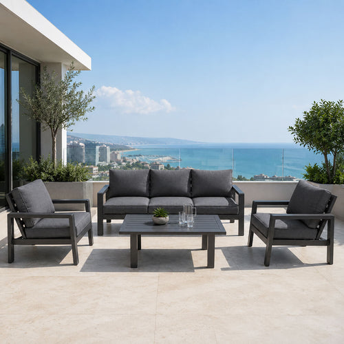 Crete EXTRA Garden Lounge Set, Grey / Gray