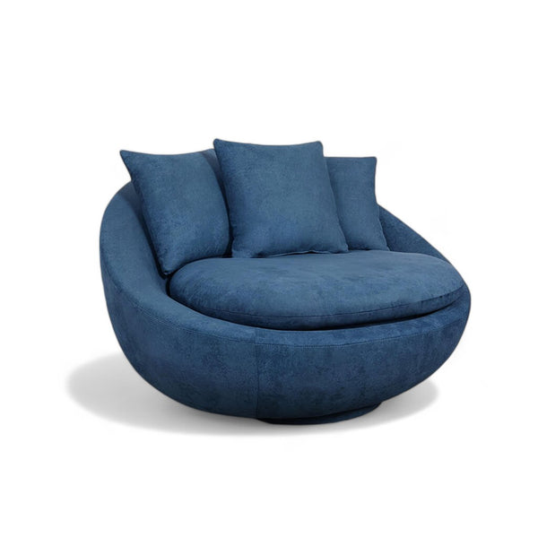 Round living room armchair Lacoon / Blue