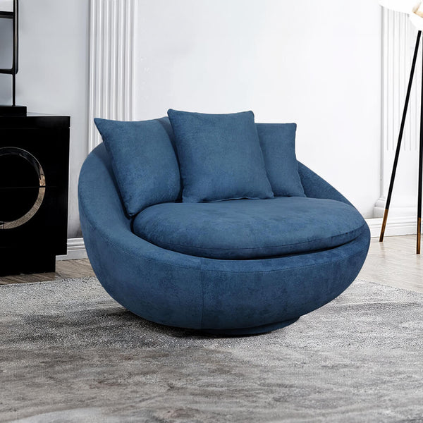 Round living room armchair Lacoon / Blue