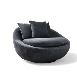 Round living room armchair Lacoon / Dark grey