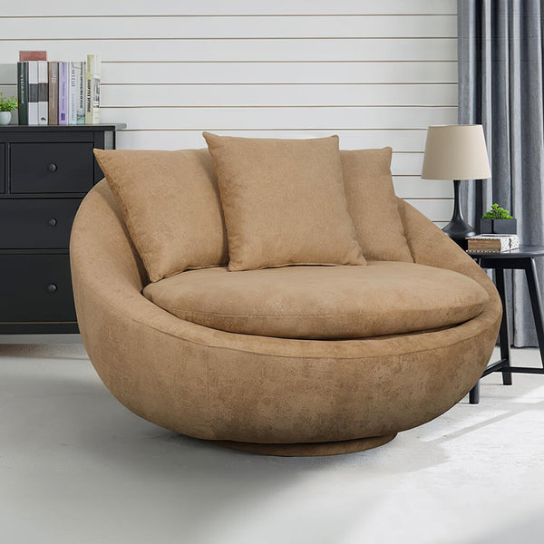Round living room armchair LACOON | Lux Furniture / light brown