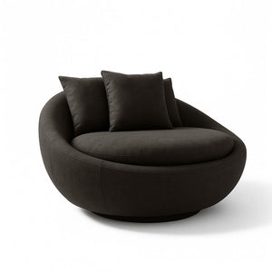 Round living room armchair Lacoon / Danae grey brown