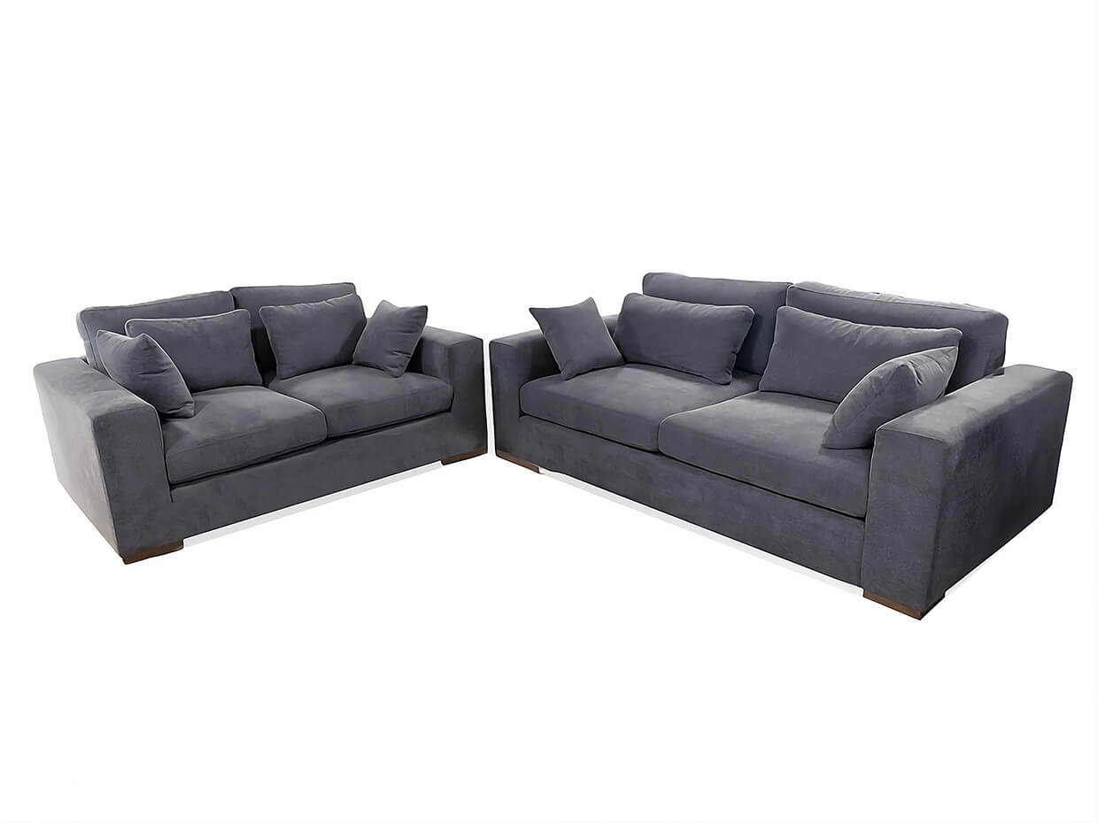 lagun sofa set 3 seater 2 seater blue grey - Lux Furniture / Blue grey