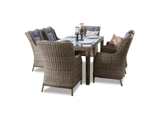 Садовый обеденный гарнитур из ротанга Лефкада со стульями | Lux Furniture