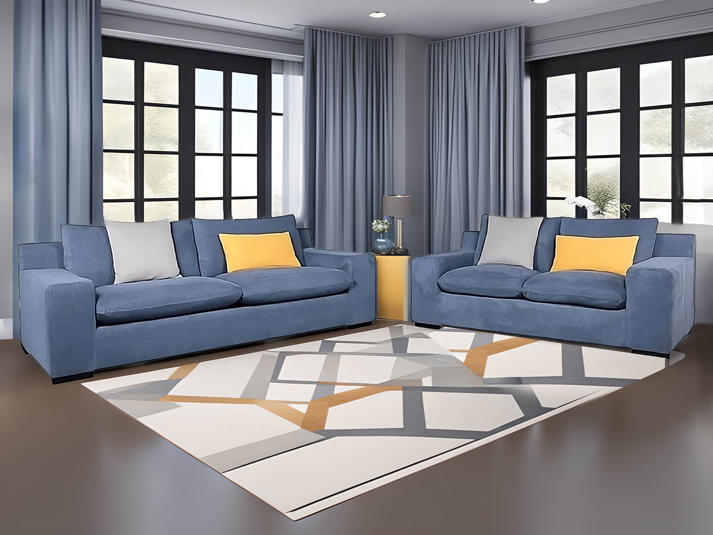 marcello set blue sofa - Lux Furniture