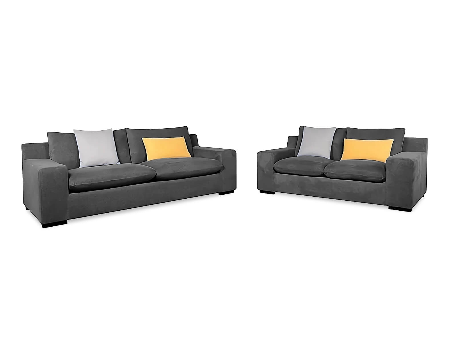 marcello set dark grey sofa - Lux Furniture
