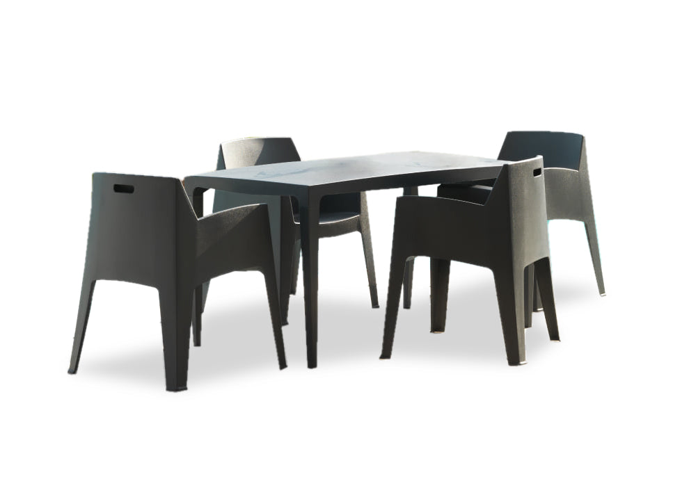 plastic dining set black Master - Lux Furniture
