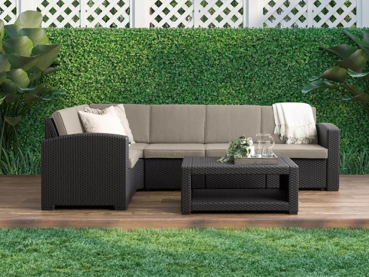 milos corner sofa outdoor rattan - Lux Furniture