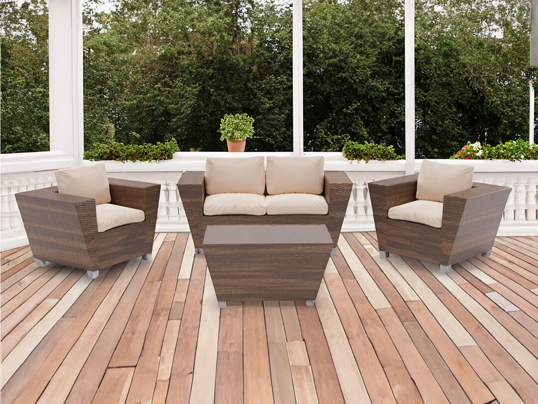 mykonos outdoor seating set rattan - Lux Furniture
