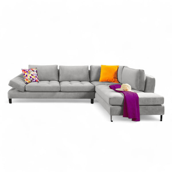 Μοντέρνος Αδιάβροχος Γωνιακός Καναπές ESTELA | Lux Furniture / Light grey