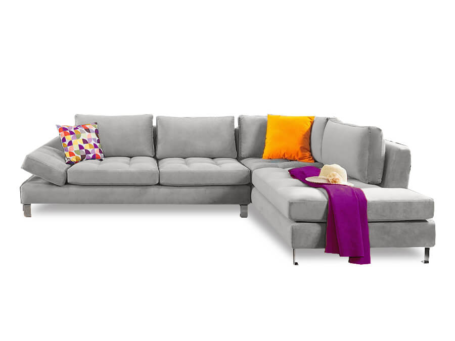 Estella sofa modern sectional - Lux Furniture / Light grey