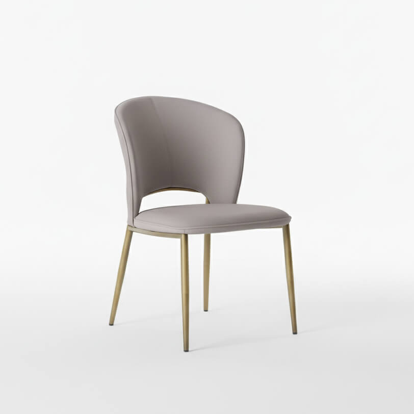 Καρέκλα τραπεζαρίας Nexus Y121 – ύφασμα microsuede – μπεζ – με χρυσά πόδια – μοντέρνα / Dark Beige