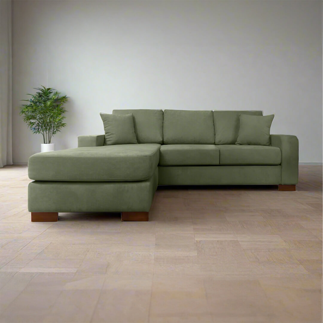 Μοντέρνος πράσινος γωνιακός καναπές OSLO / Soft green