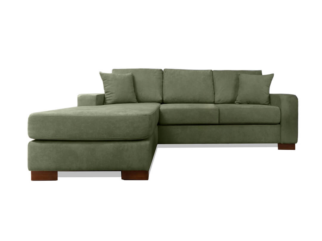 oslo olive green corner γωνιακός καναπές