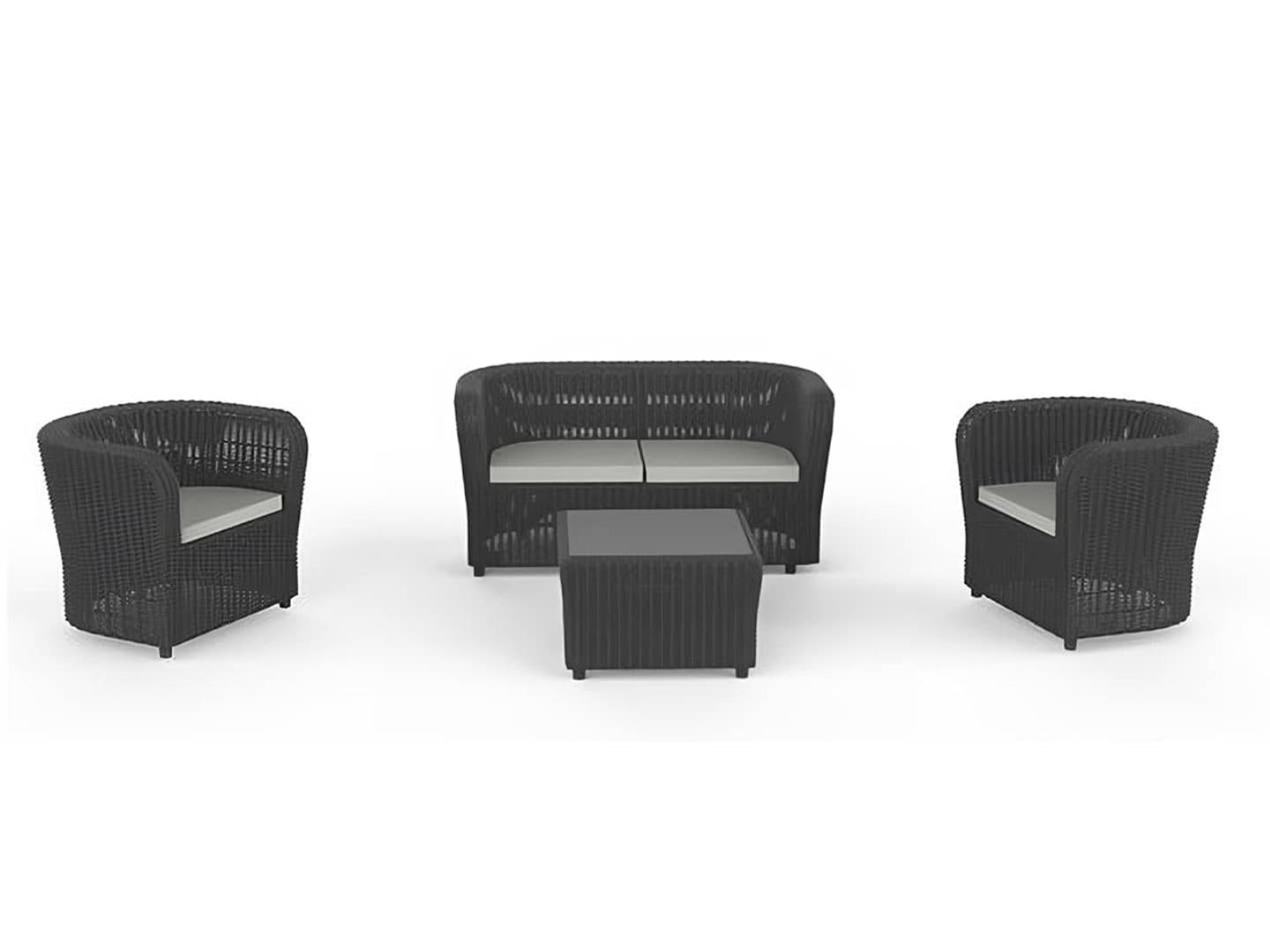 black recycled plastic outdoor set Nova - Lux Furniture
