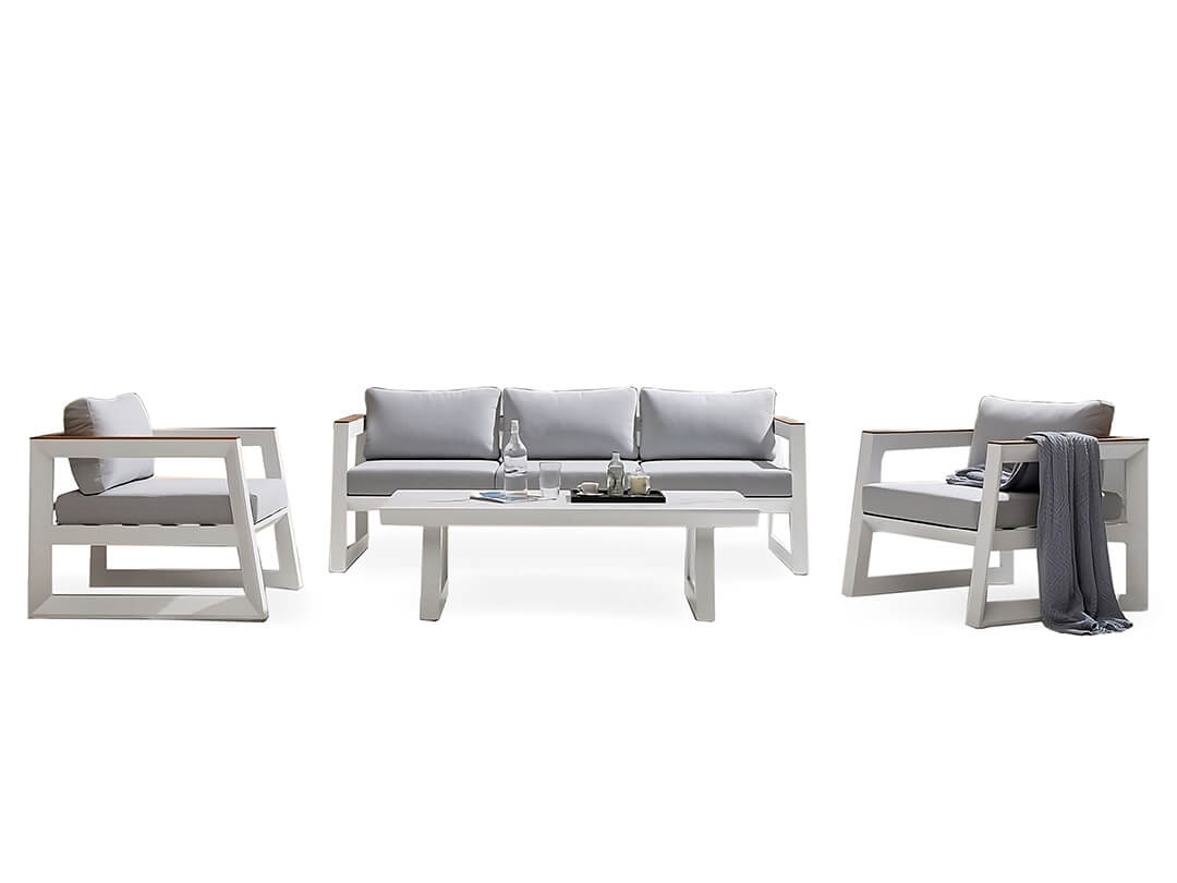 alpha outdoor seating set aluminium - Lux Furniture