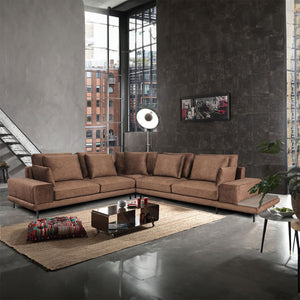 Modern Waterproof Portofino Corner Sofa | Lux Furniture / Charme Chocolate