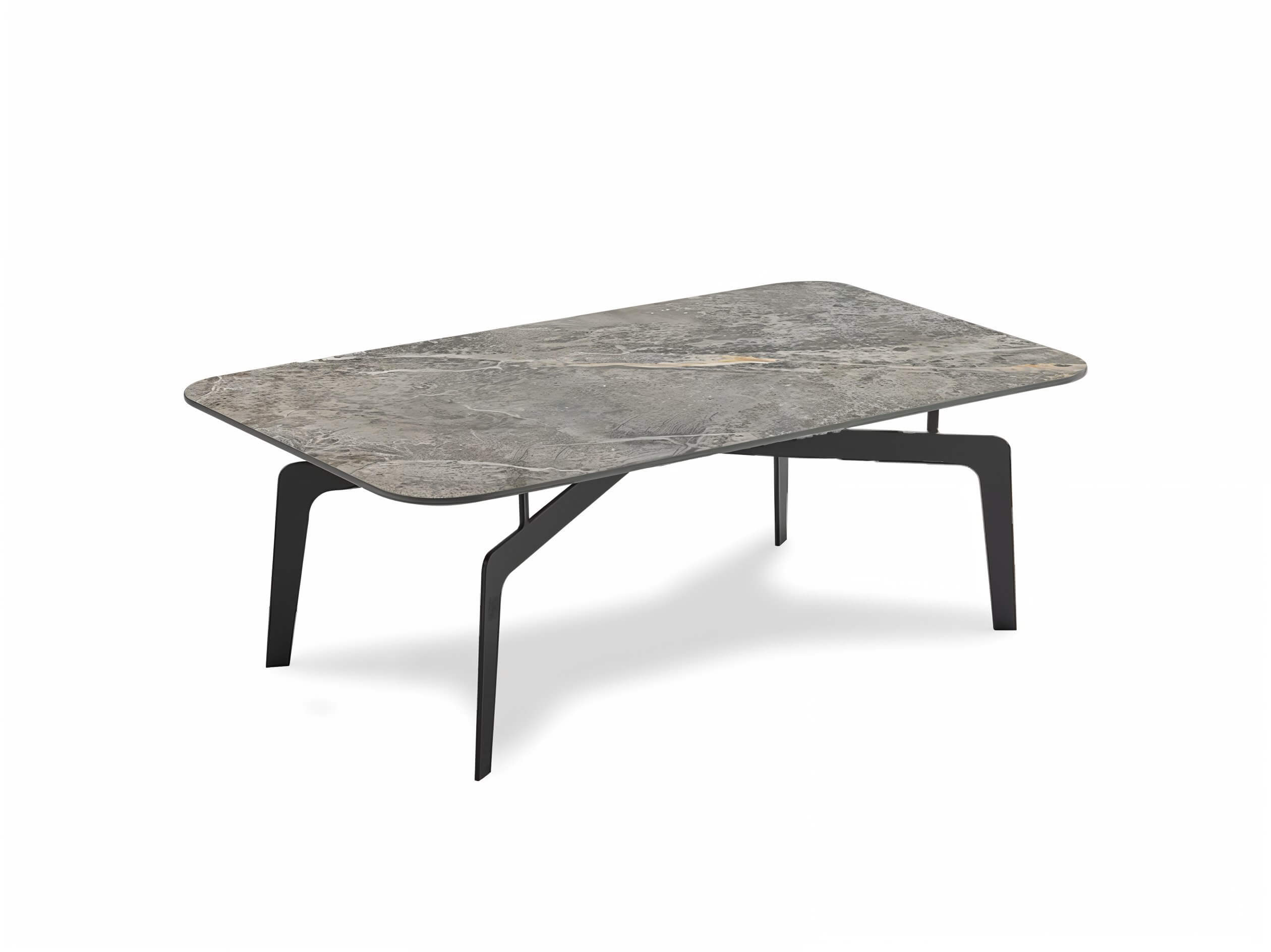 rectangle grey marble coffee table - Lux Furniture