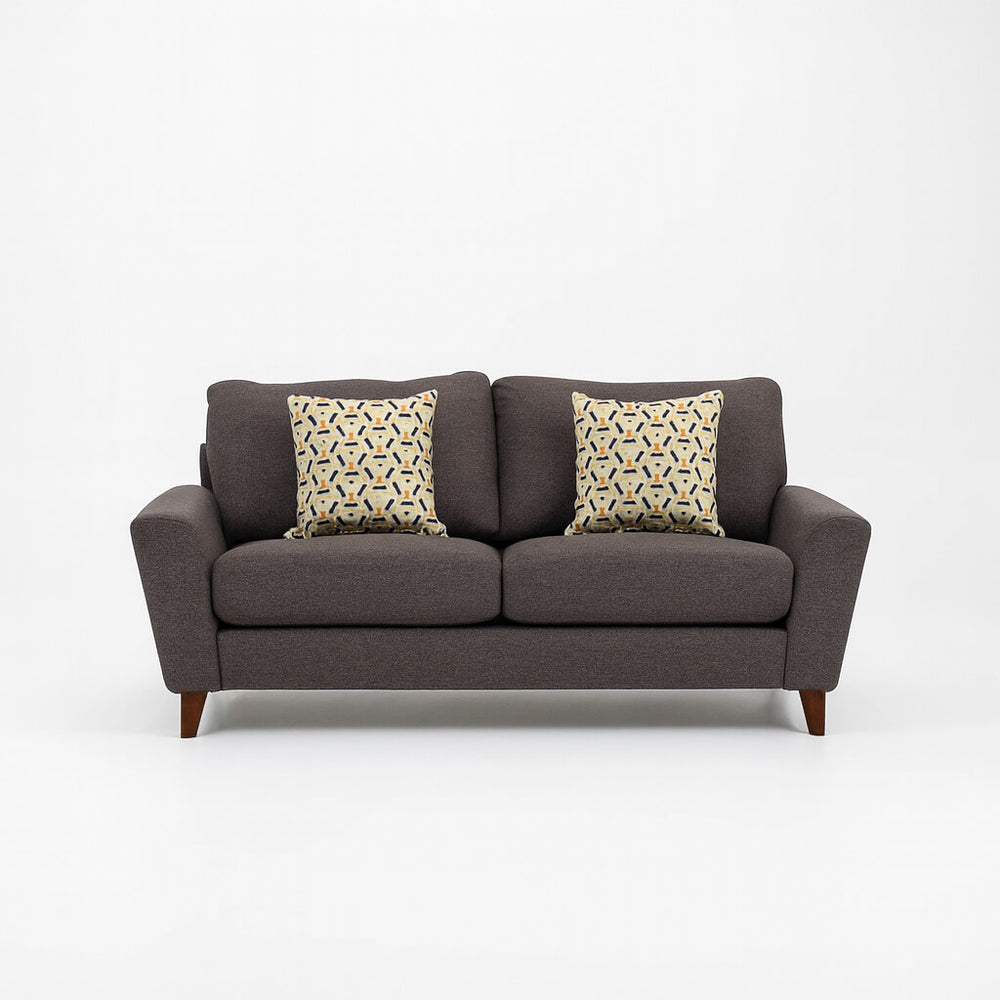 Two-seater sofa Renata, fabric, dark brown, for the living room, contemporary design / Brown