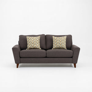 Two-seater sofa Renata, fabric, dark brown, on a white background, classic style / Brown