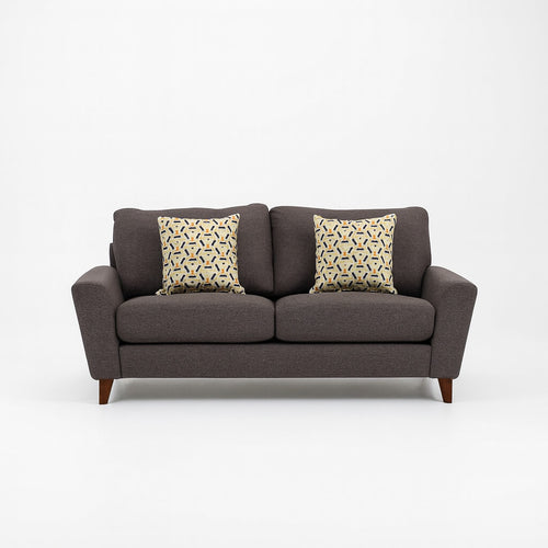 Two-seater sofa Renata, fabric, dark brown, on a white background, classic style / Brown
