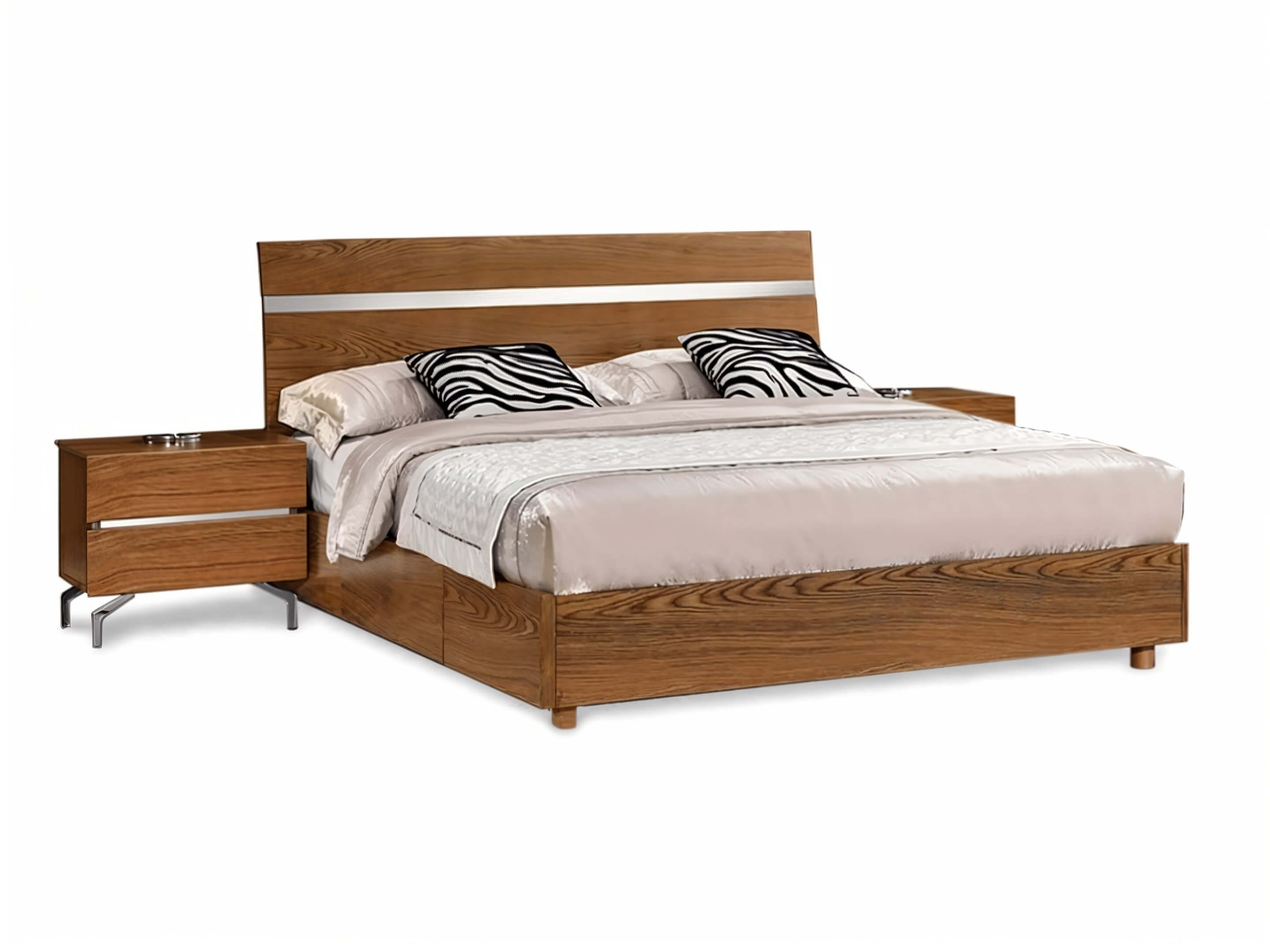 solid wood bedroom set queen size and 2 nightstands - Lux Furniture