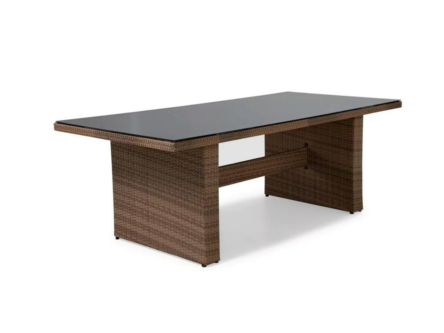 santorini dining table set with 6 chairs rattan - Lux Furniture