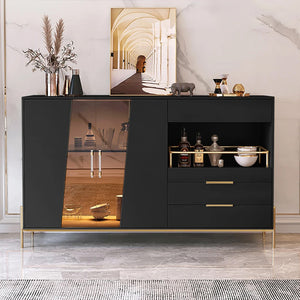 sideboard in black colour, with drawers.
