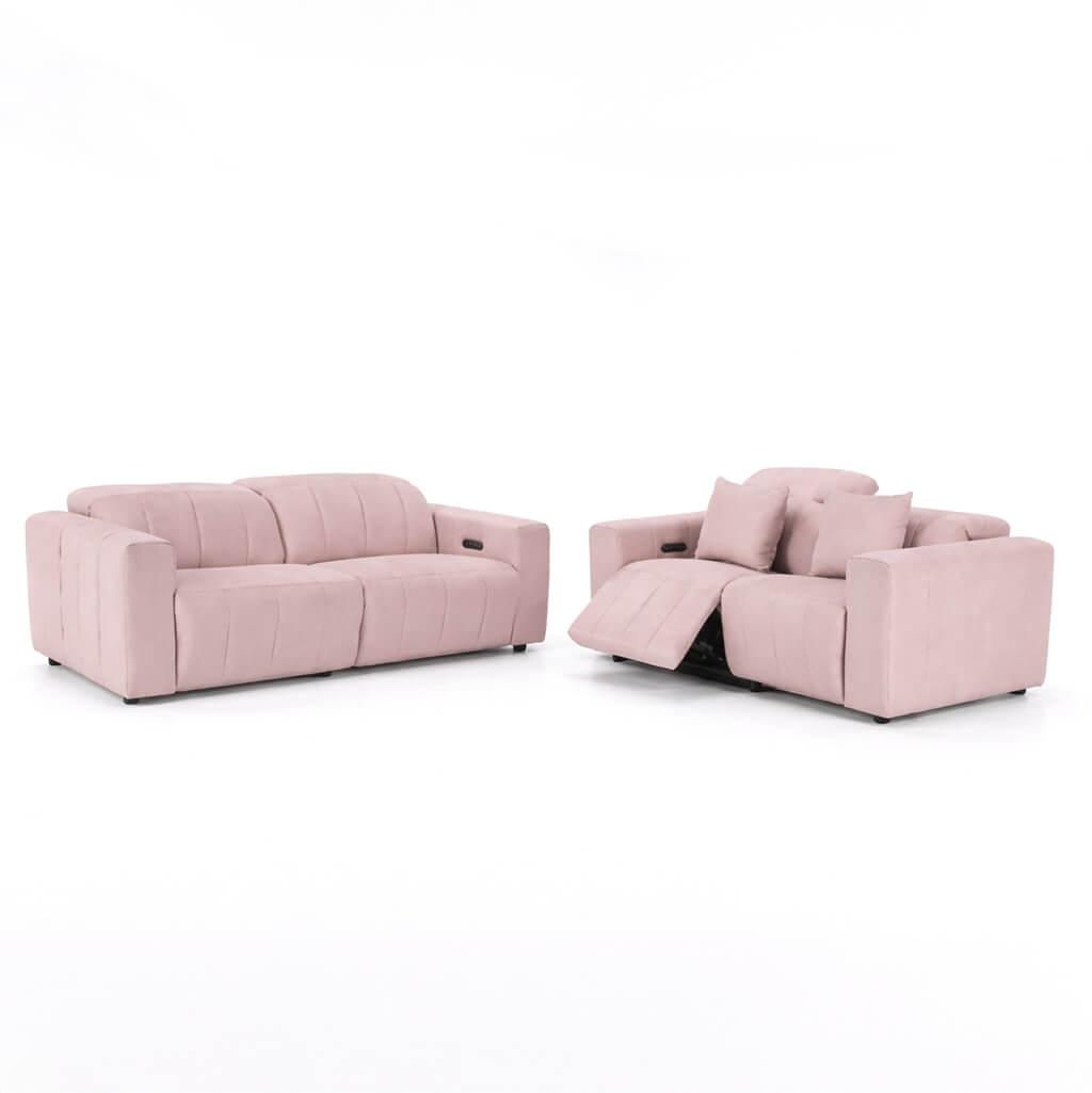 set kanapedes recliner bianca – microsuede – roz – 3thesios 2thesios – monterno design / Pink