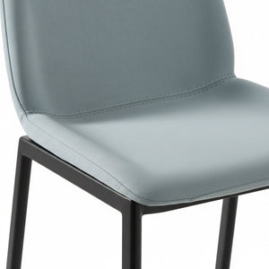 Close-up of the grey microsuede seat of the BS bar stool