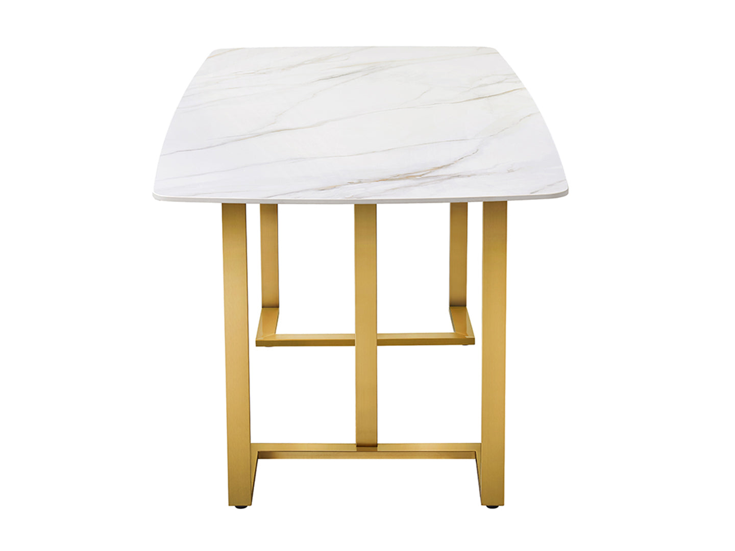 WHITE MARBLE DINING TABLE GOLD LEGS - Lux Furniture